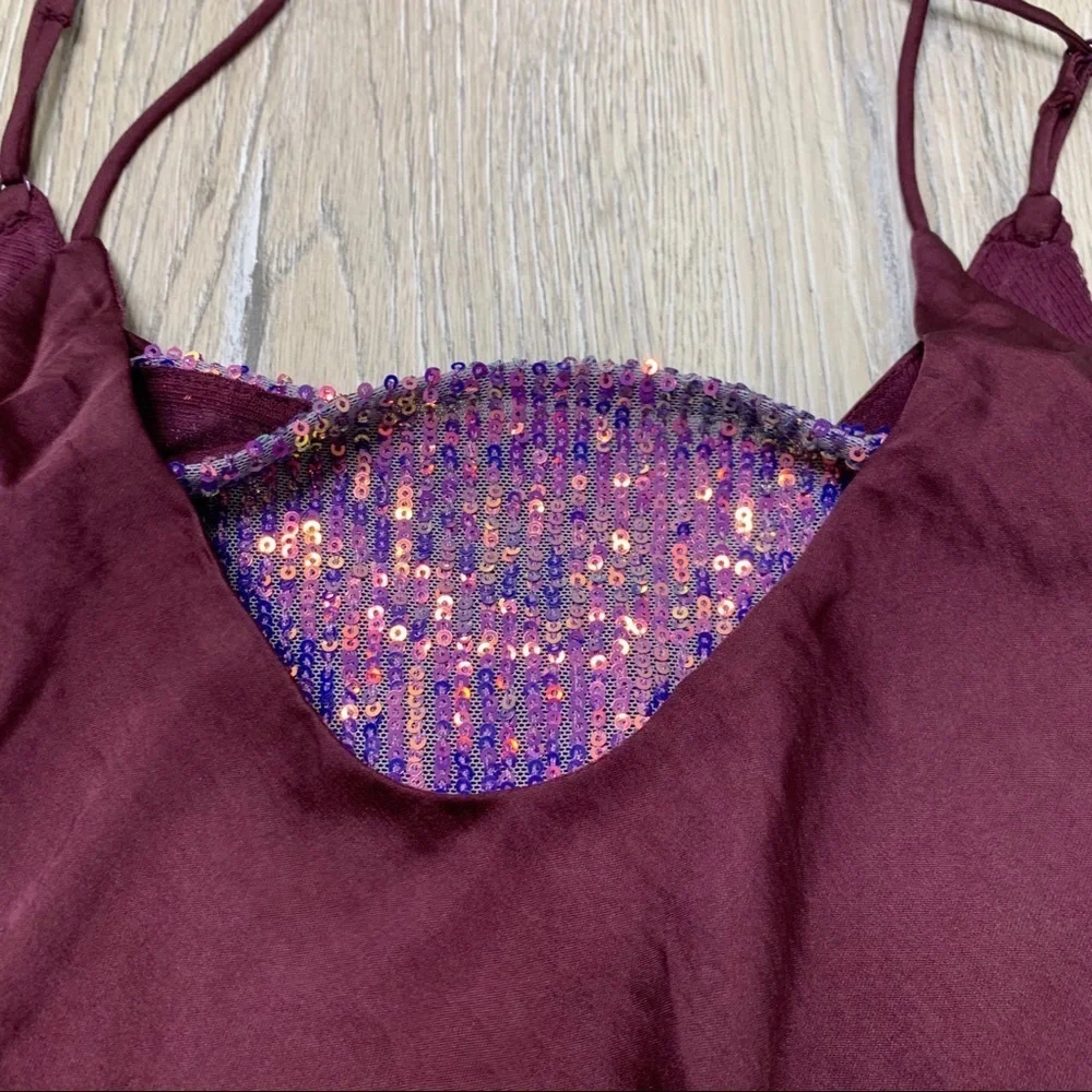 Free People Turn It On Cami Sequined Top Sz XS